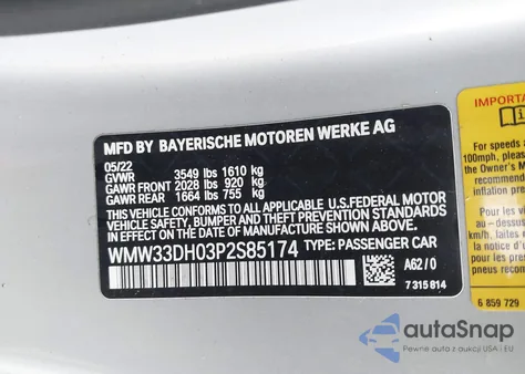 2023 Mini Hardtop Cooper from USA, damaged, VIN WMW33DH03P2S85174